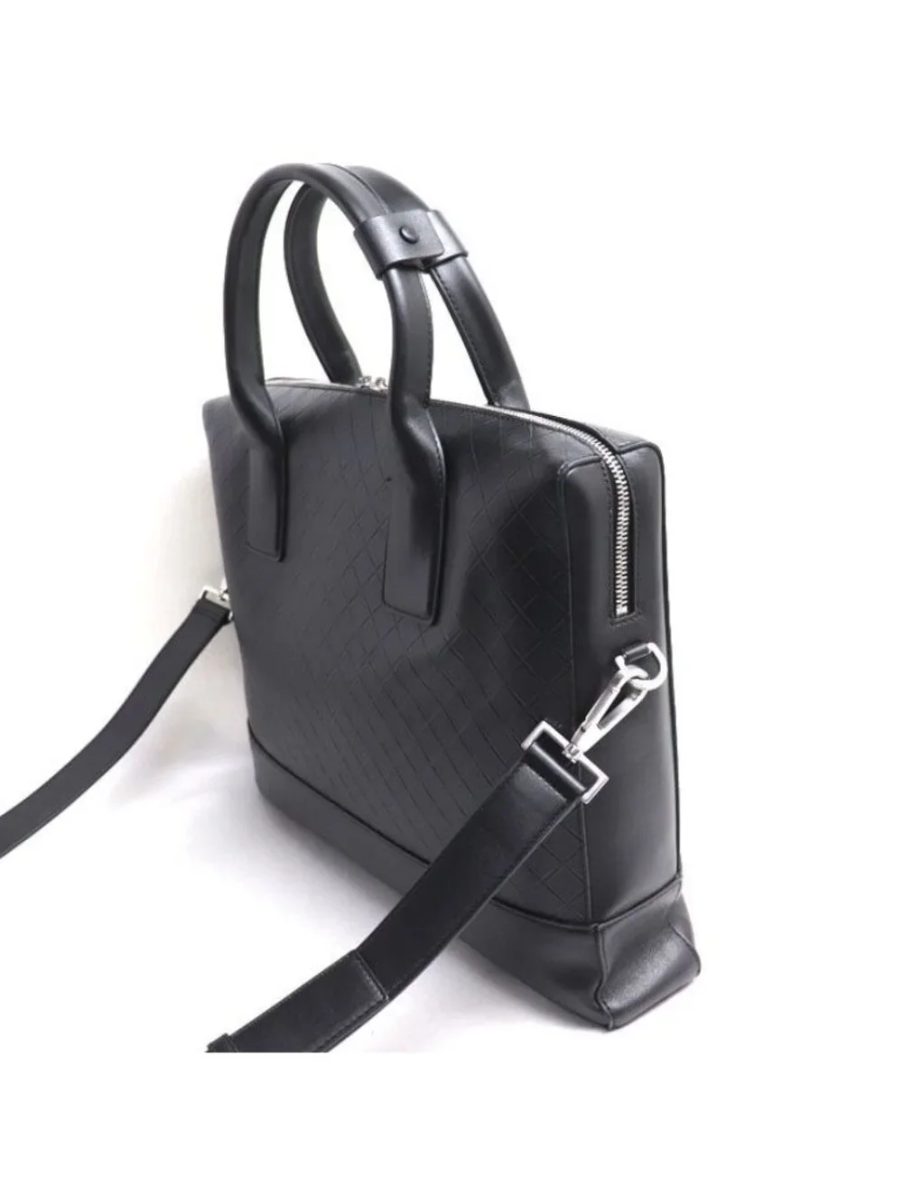 Bottega Veneta Embossed Business Black Briefcase